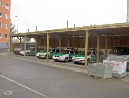 Carport Reihenanlage aus Holz für Wohnmobil 0018